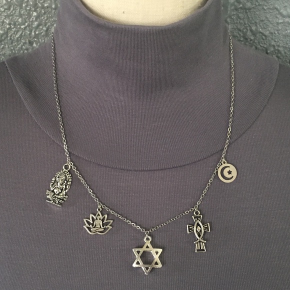World Religions Handmade Necklace Hinduism Buddhism Judaism Christianity Islam - Picture 8 of 16